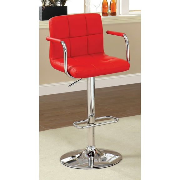 Furniture of America Justin Contemporary Upholstered Bar Stool, Red