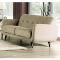 thumbnail image 1 of Furniture of America Kaity Mid-Century Modern Fabric Tufted Loveseat in Beige, 1 of 6