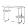 thumbnail image 1 of Furniture of America Kaldwell Glam Chrome 42-inch Glass Top 2-Shelf Sofa Table by  Waterfall Mirror, 1 of 5