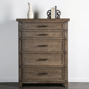 Furniture of America Kaleido Rustic 5-Drawer Solid Wood Bedroom Chest, Brown
