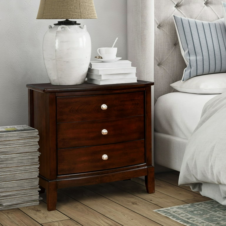 Dark cherry 2024 wood nightstand