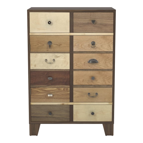 Furniture of America Kasma Vintage Wood 8-Drawer Accent Chest in Walnut