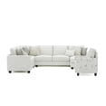 thumbnail image 1 of Furniture of America Kastra Chenille Sectional with Dog Pattern Chair in Ivory, 1 of 6