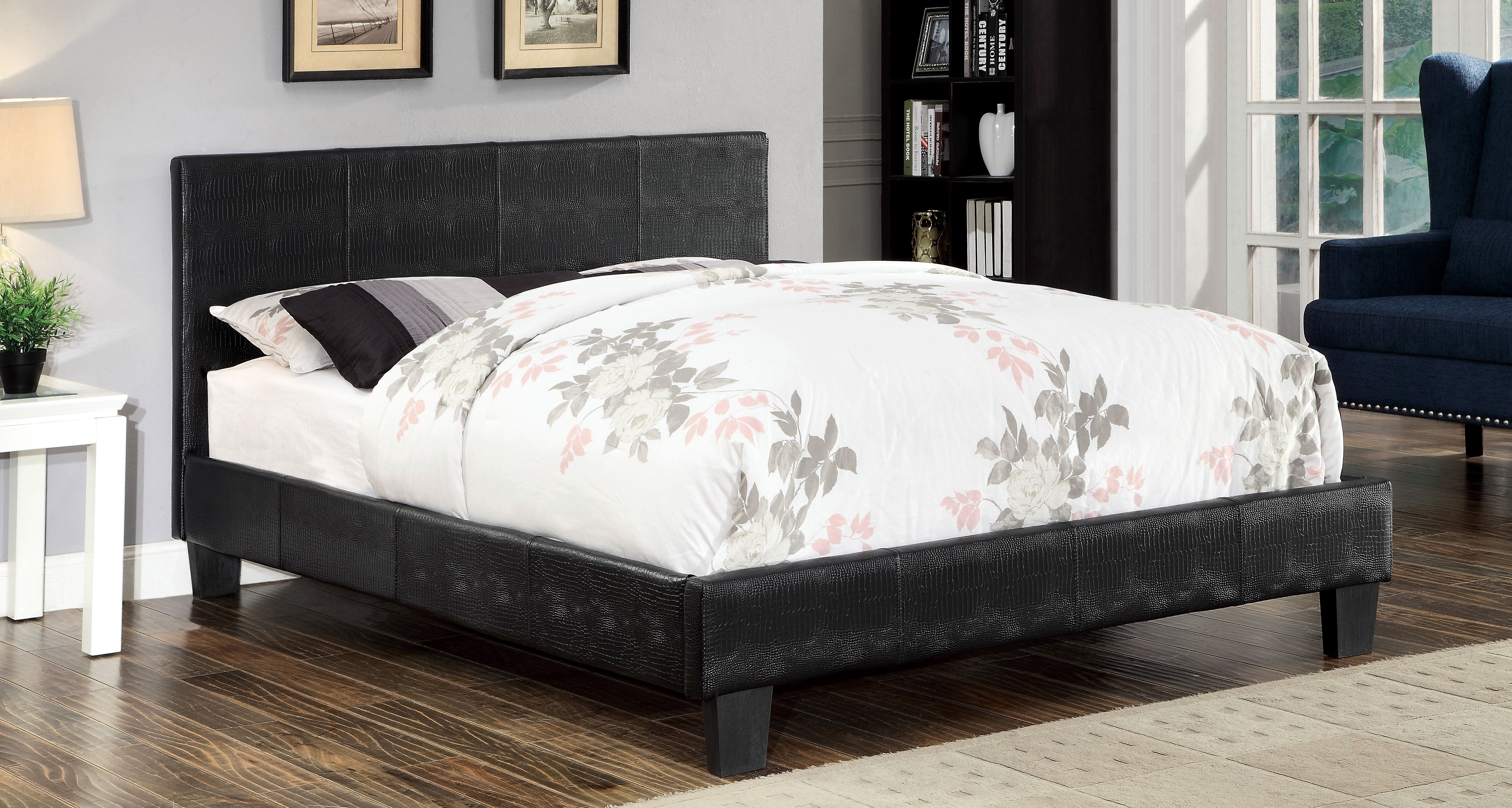 Furniture of America Kaye Wood Platform Bed, Full, Black
