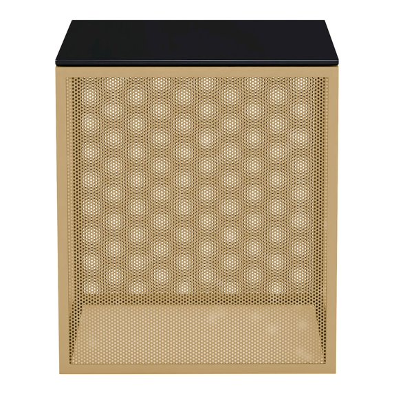 Furniture of America Kelforia Contemporary Glass Top Side Table