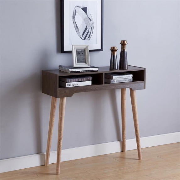 Furniture of America Keller 2-Shelf Console Table, Walnut