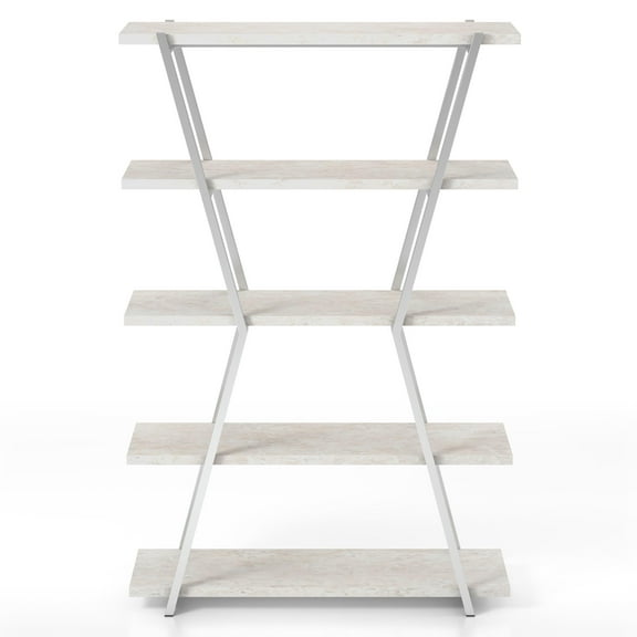 Furniture of America Ketano Metal 4-Shelf Bookcase in Chrome
