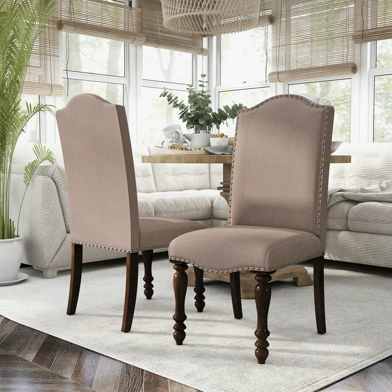 Taupe fabric dining chairs sale