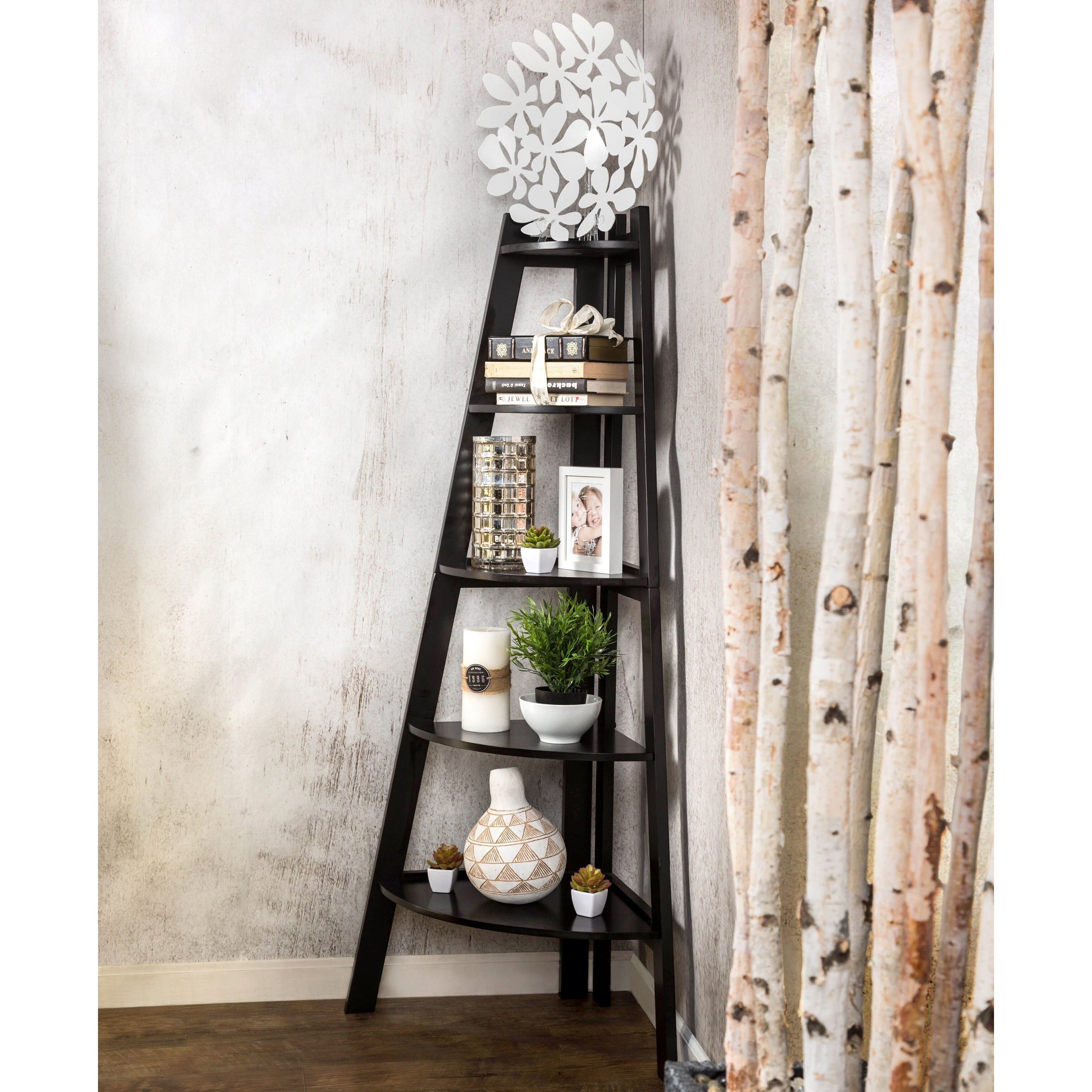 Furniture of America Kiki Transitional 5Tier Corner Ladder Display
