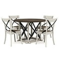 thumbnail image 1 of Furniture of America Knix Rustic Wood 5-Piece Dining Set in Antique White, 1 of 11