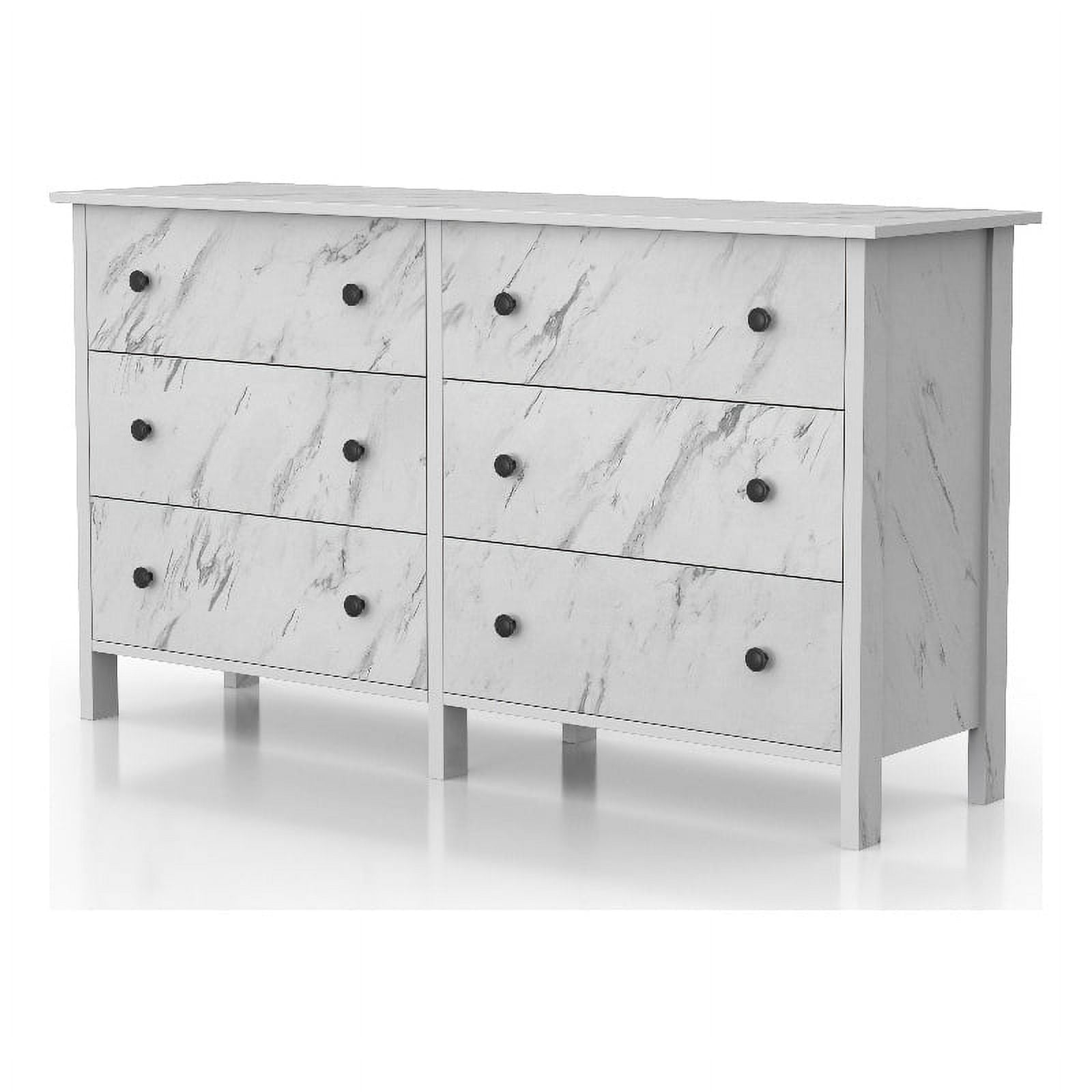 Furniture of America Knott Contemporary Wood 6Drawer Dresser in White