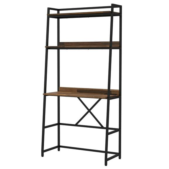 Furniture of America Knott Metal 36-in Writing Desk with USB, Brown