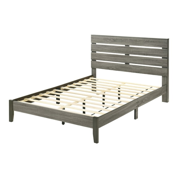 Furniture of America Korvar Wood Platform Bed, California King, Gray