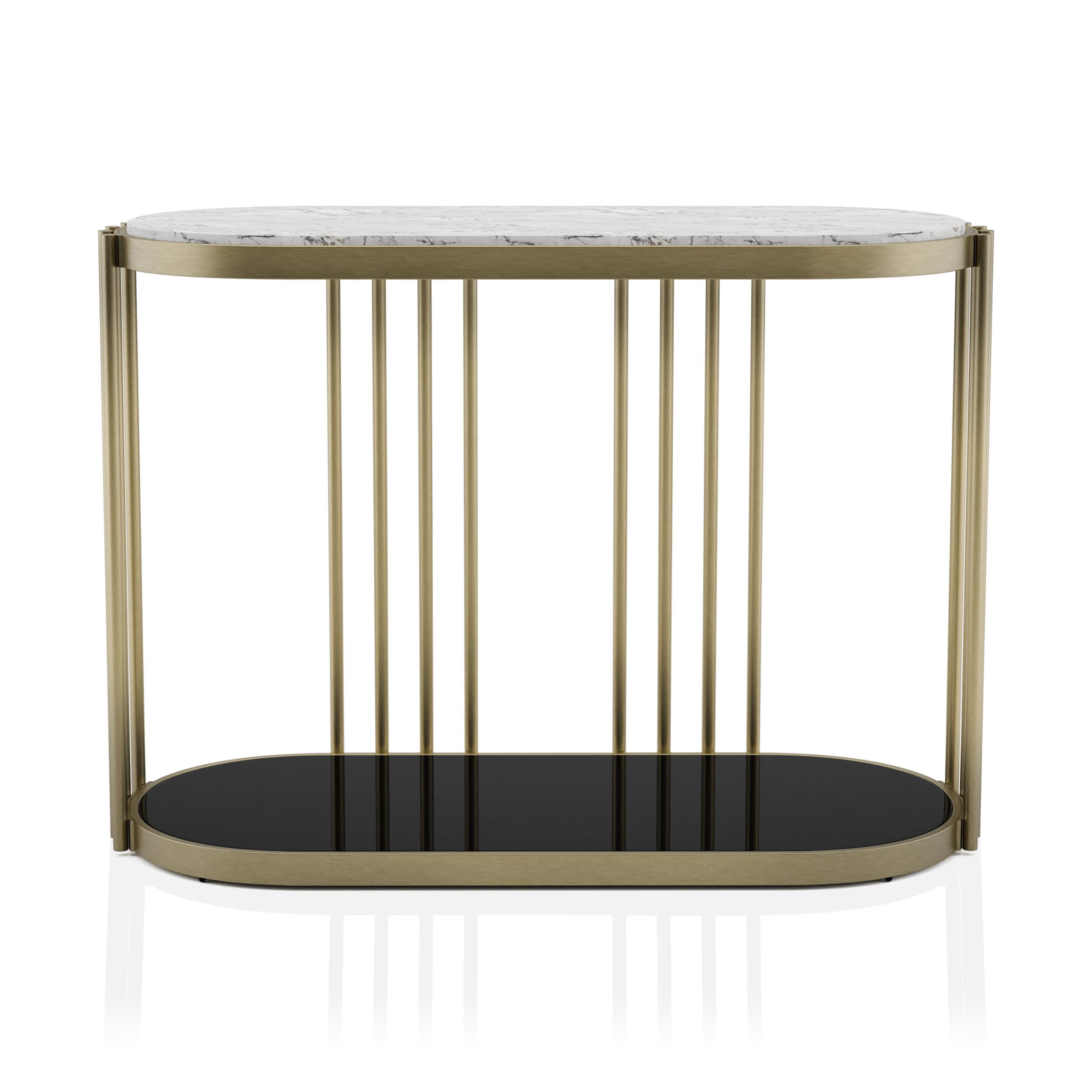 Furniture of America Kual Contemporary Metal 1-Shelf Console Table in ...