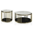 thumbnail image 1 of Furniture of America Kual Contemporary Metal 2-Piece Coffee Table Set in Brass, 1 of 11