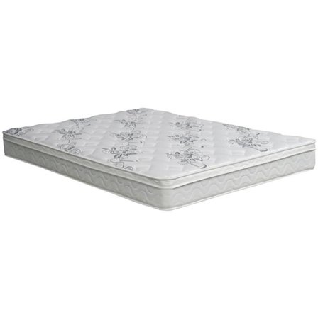 Furniture of America Kya Fabric 9-Inch Cal King Euro Top Mattress in White