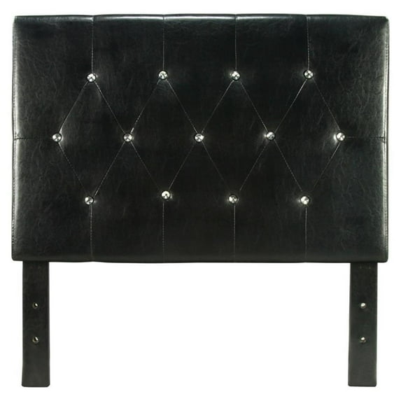 Furniture of America Kylen Faux Leather Twin Headboard in Black