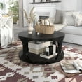 thumbnail image 1 of Furniture of America Laddie 1-Shelf Coffee Table, Antique Black, 1 of 8