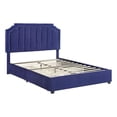 thumbnail image 1 of Furniture of America Landhill Glam Fabric Upholstered Full Bed in Navy, 1 of 13