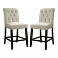 thumbnail image 1 of Furniture of America Landon Fabric Tufted Pub Chairs in Ivory (Set of 2), 1 of 10