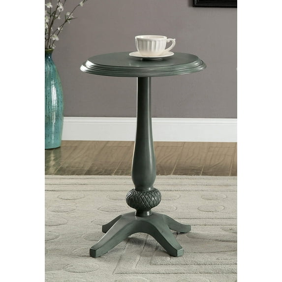 Furniture of America Lanna Round Accent Table, Teal