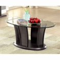 thumbnail image 1 of Furniture of America Lantler Oval Glass Top & Wood Coffee Table in Gray, 1 of 2