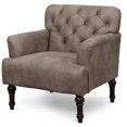 thumbnail image 1 of Furniture of America Leith Faux Leather Tufted Accent Chair in Brown, 1 of 6