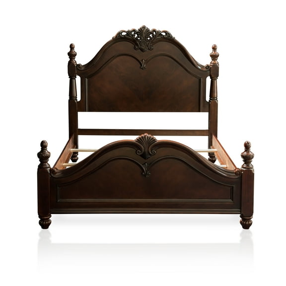 Furniture of America Leonora Wood Panel Bed, Queen, Cherry