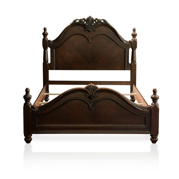 Furniture of America Leonora Wood Panel Bed, Queen, Cherry