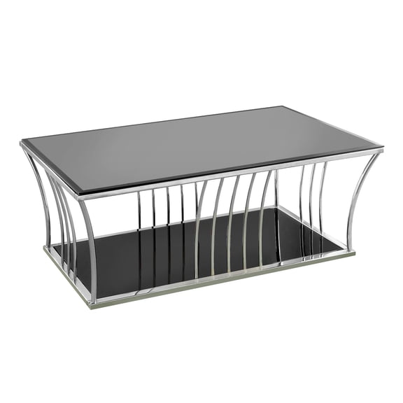 Furniture of America Lethe Modern Metal Coffee Table in Black and Chrome