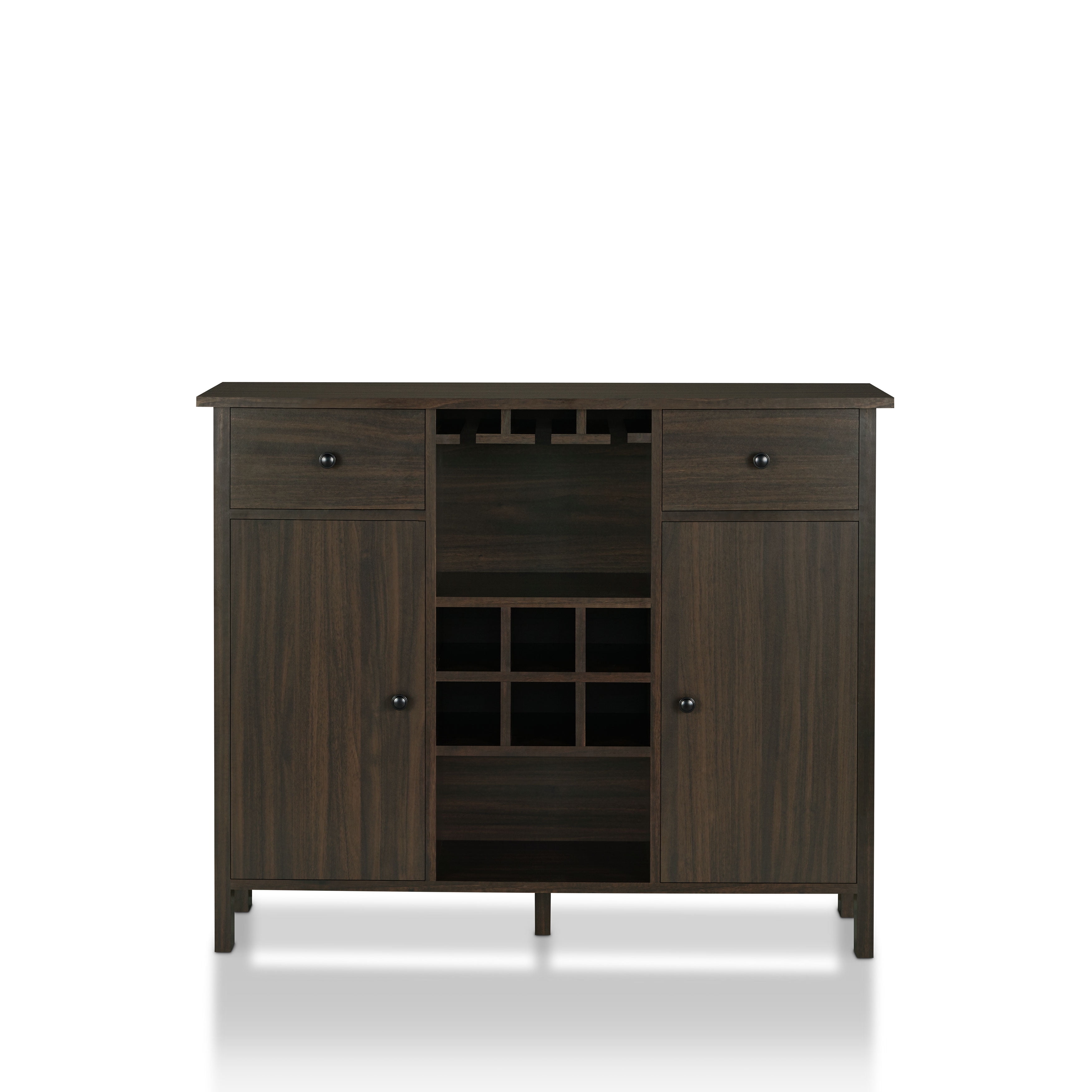 Furniture of America Levy Wood Wine Storage Buffet Table, Wenge