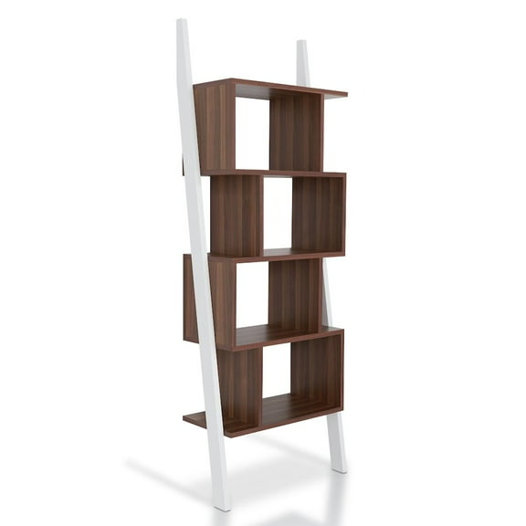 Furniture of America Lili Contemporary Wood 4-Shelf Bookcase in Light Walnut