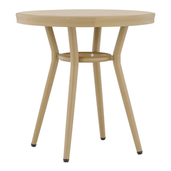 Furniture of America Limi Aluminum Round Patio Side Table in Natural Tone