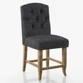 thumbnail image 1 of Furniture of America Liston Fabric Tufted Pub Chair in Dark Gray (Set of 2), 1 of 4