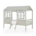 thumbnail image 1 of Furniture of America Little House Kids Metal Loft Bed with Guardrails, Gray, Twin, 1 of 12