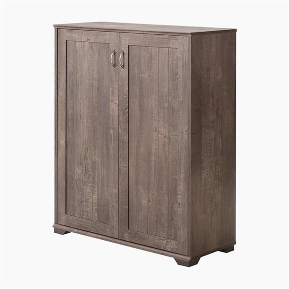 Furniture of America Lucile Wood Shoe Cabinet with 5-Shelf in Walnut Oak
