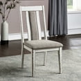 thumbnail image 1 of Furniture of America Lula Padded Wood Weathered White and Warm Gray Side Chairs (Set of 2), 1 of 6