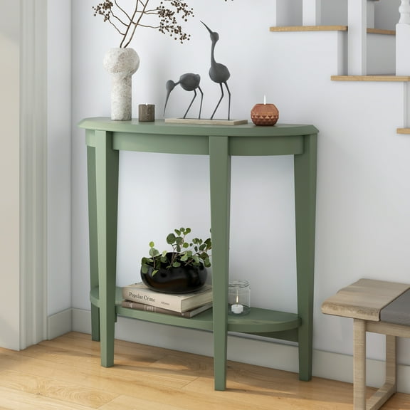Furniture of America Lune 1-Shelf Wood Sage Green Hallway Console Table