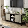 thumbnail image 1 of Ronda 6-Shelf Wood 60" TV Stand, Gray, 1 of 7