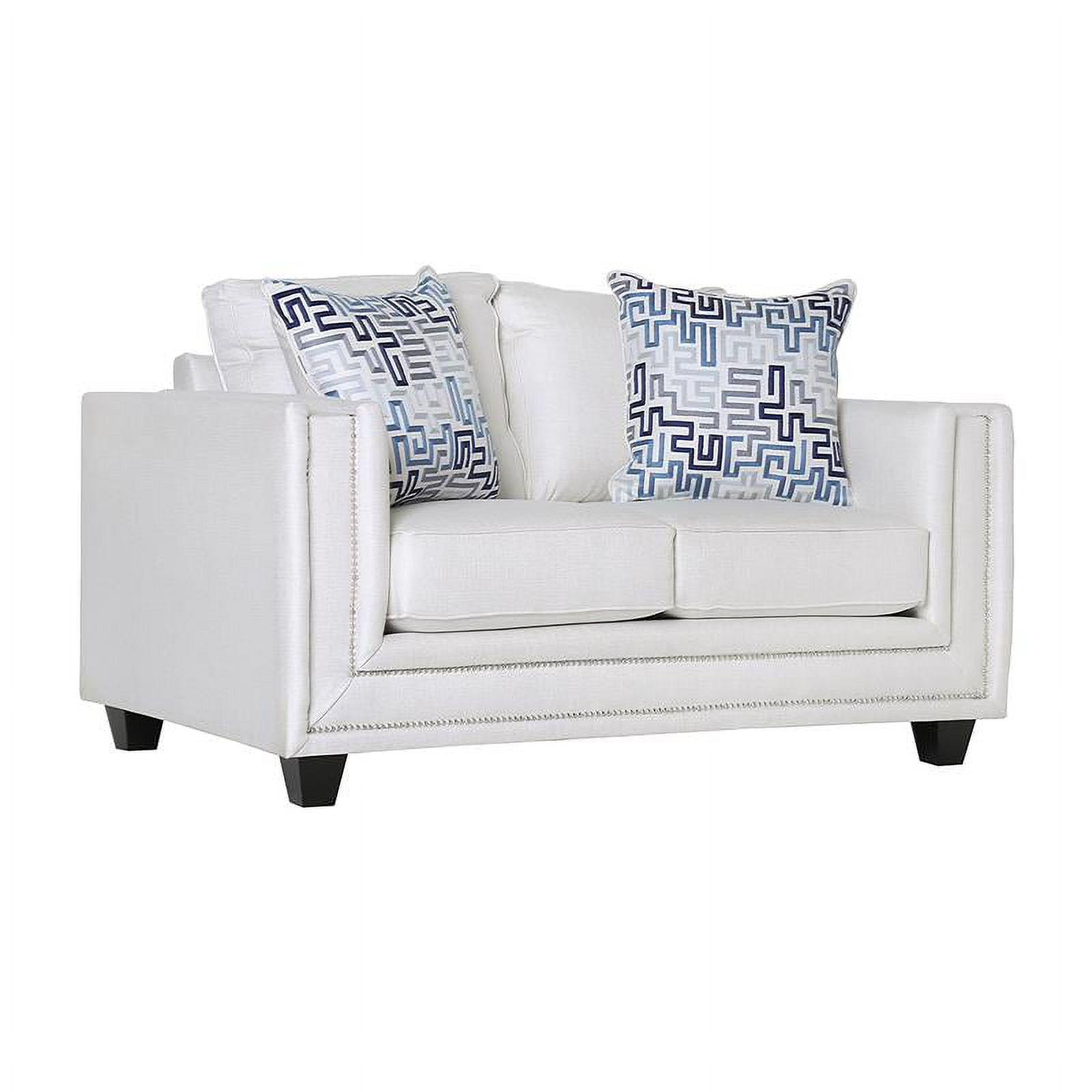 Furniture of America Malden Contemporary Chenille Nailhead Loveseat in