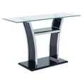 thumbnail image 1 of Furniture of America Manhattan Contemporary Glass Top Sofa Table in Glossy Black, 1 of 5