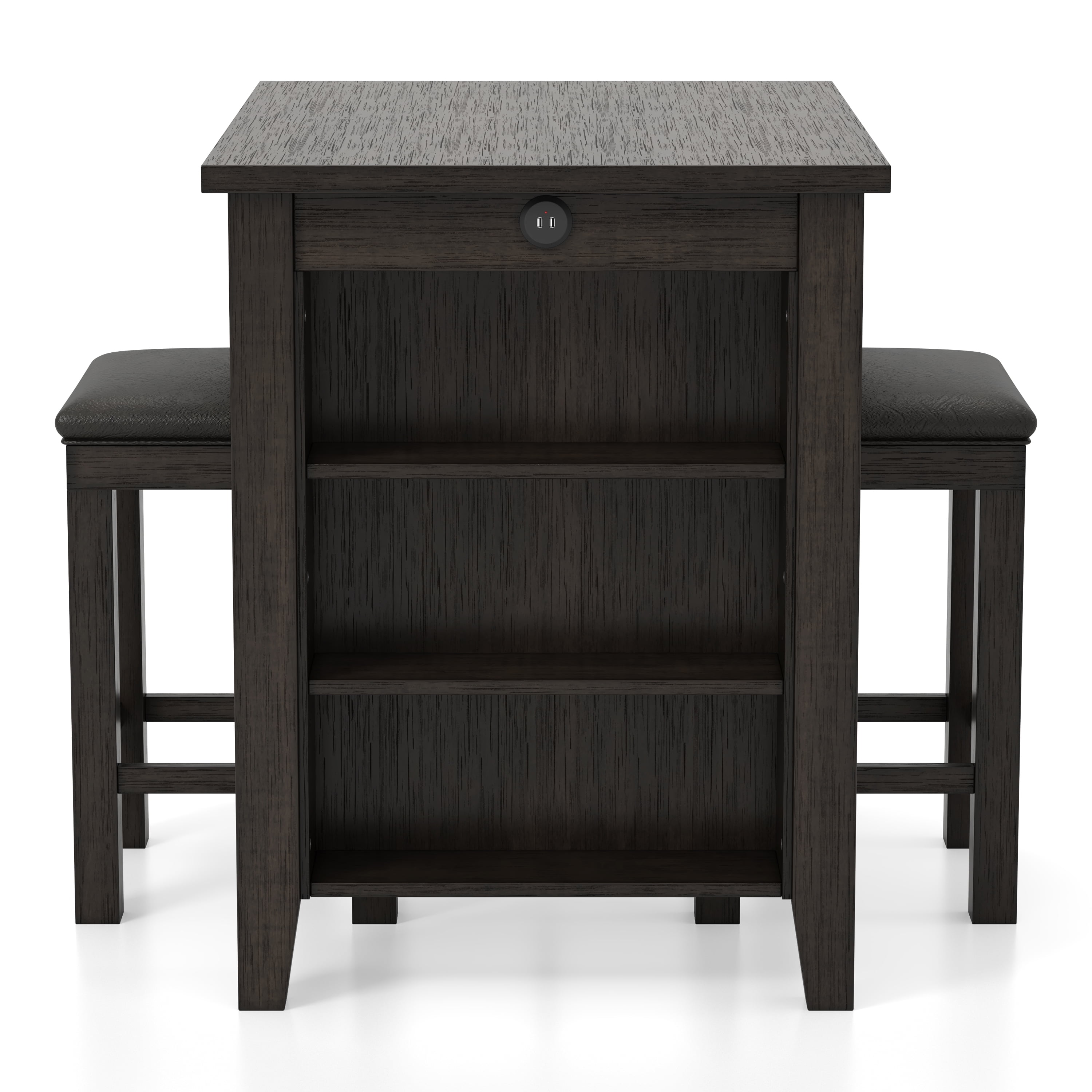 Furniture of America Maran 3-Piece Counter Height Dining Set, Walnut