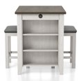 thumbnail image 1 of Furniture of America Maran 3-Piece Counter Height Dining Set, White, 1 of 10