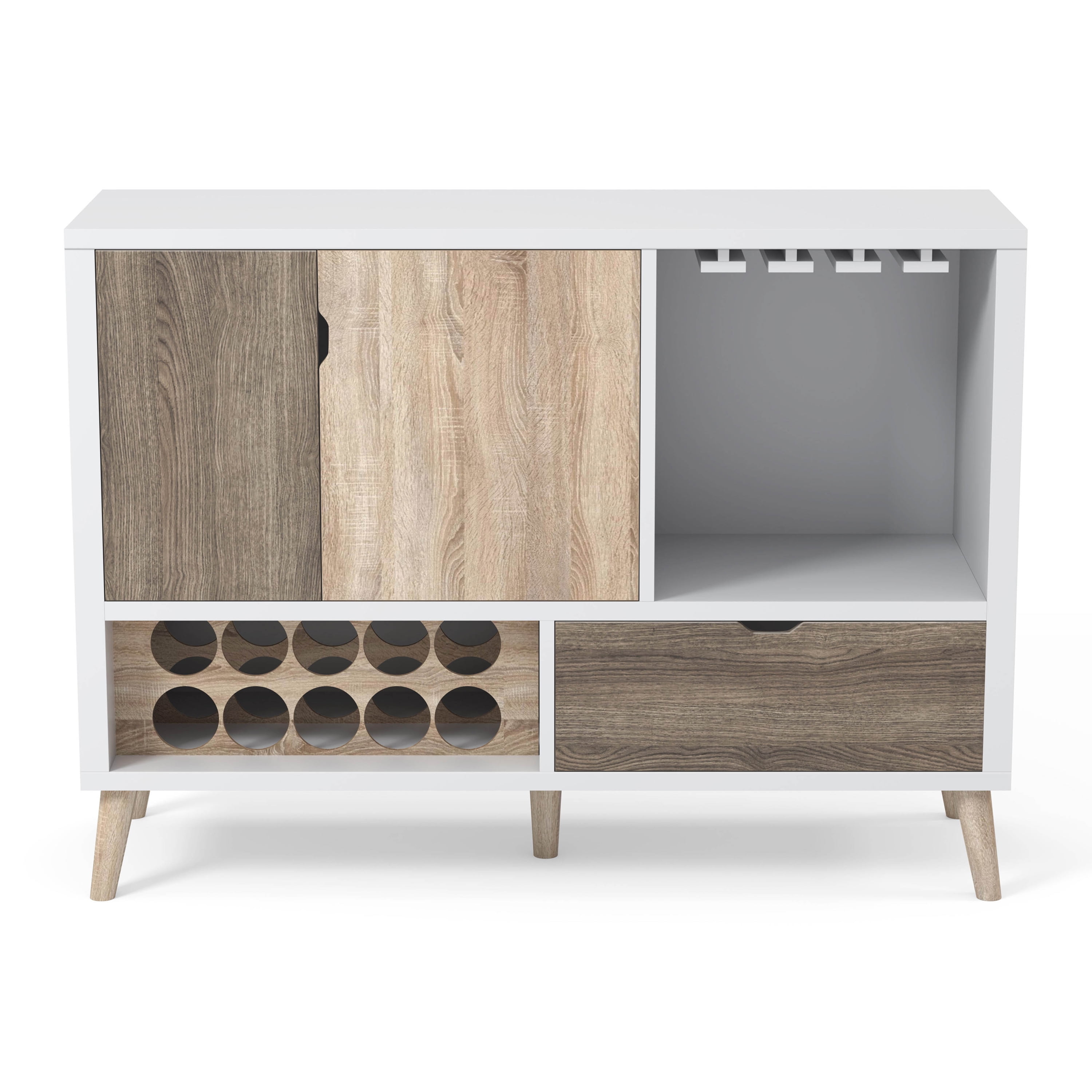 Furniture of America Marcy Mid-Century Multi-Storage Dining Server, White