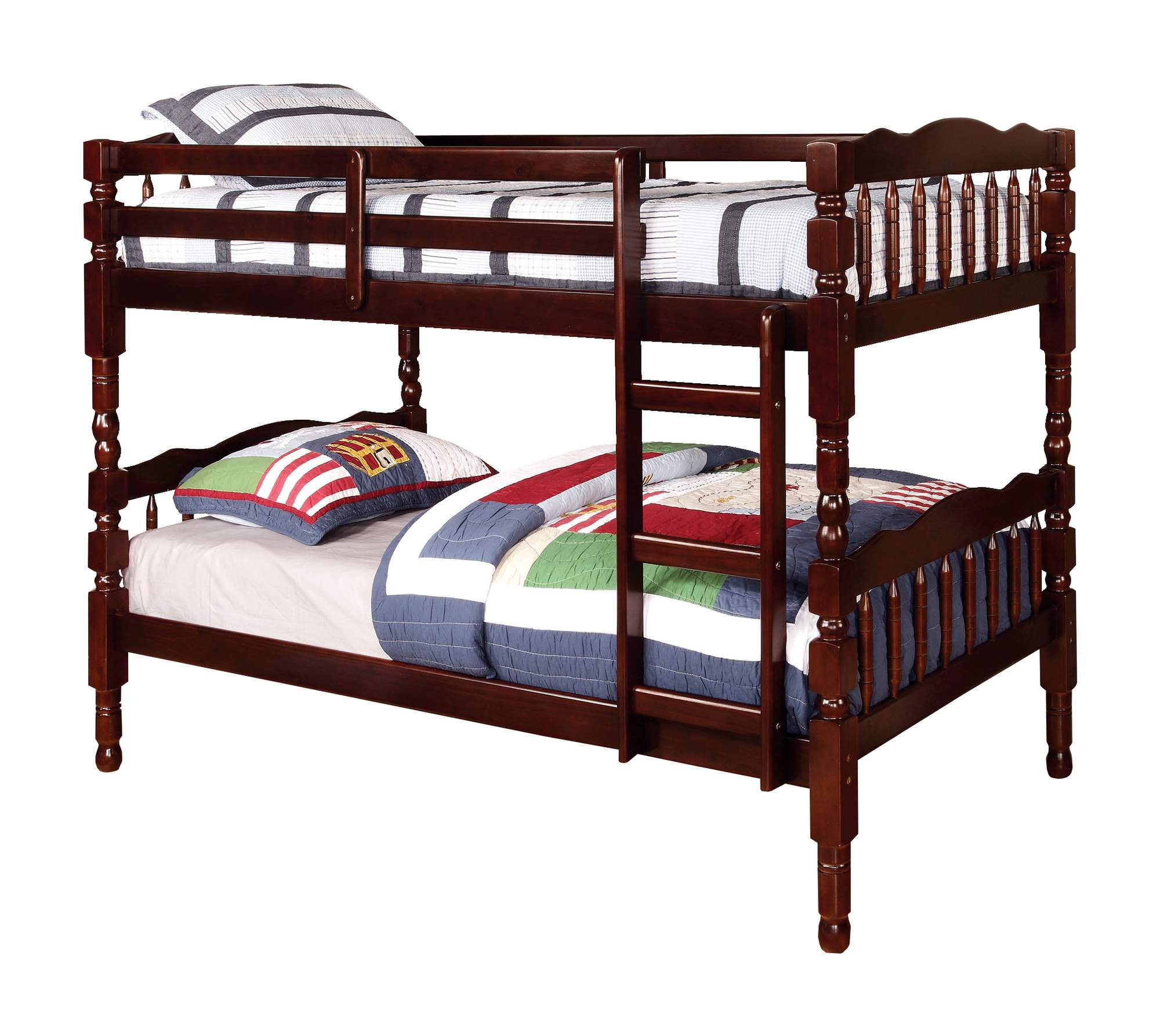 Furniture of America Maren Wood Bunk Bed, Twin/Twin, Dark Walnut