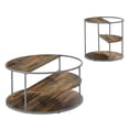 thumbnail image 1 of Furniture of America Marquesa Wood Round 2-Piece Coffee Table Set in Gray, 1 of 12