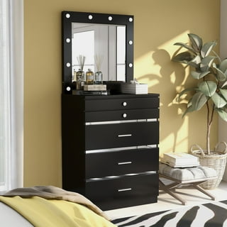 GLAM MARY WHITE VANITY WITH CLEAR GLASS TOP — CLEGLAM