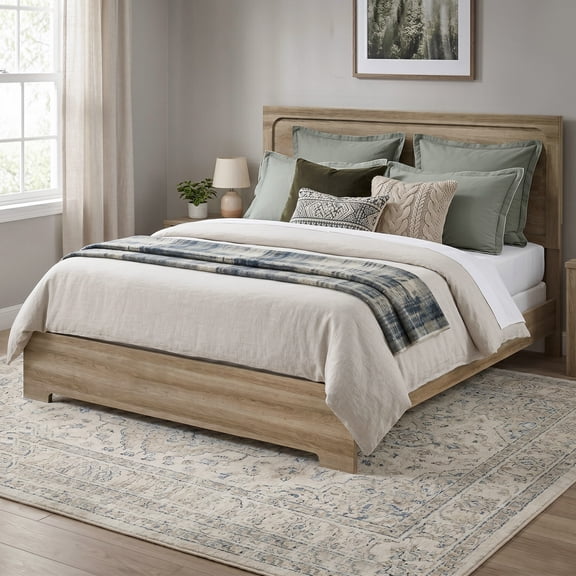 Furniture of America Mavric Modern Wood King Panel Bed, Dusty Oak