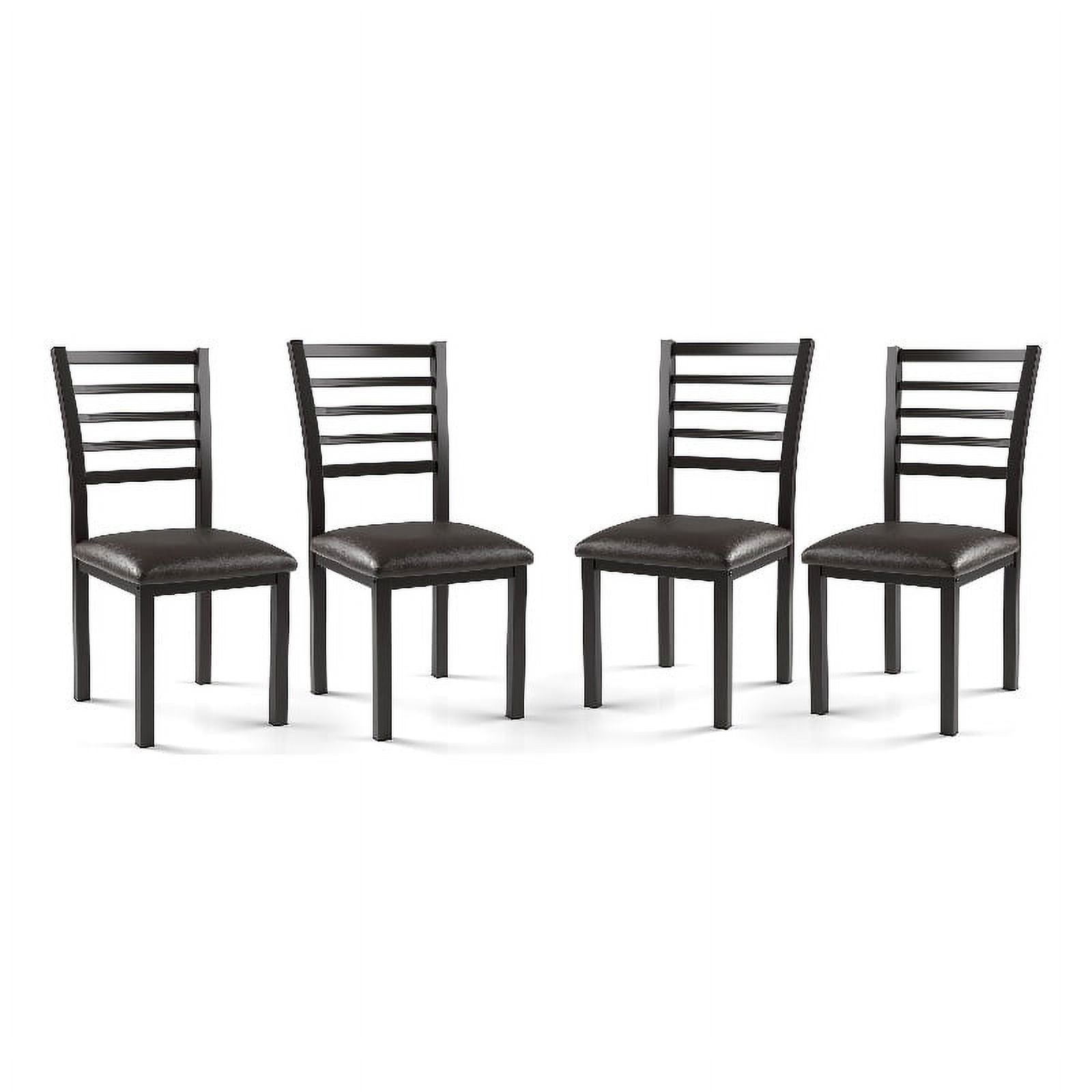 Furniture of America Maxson Metal Padded Dining Chair in Black (Set of
