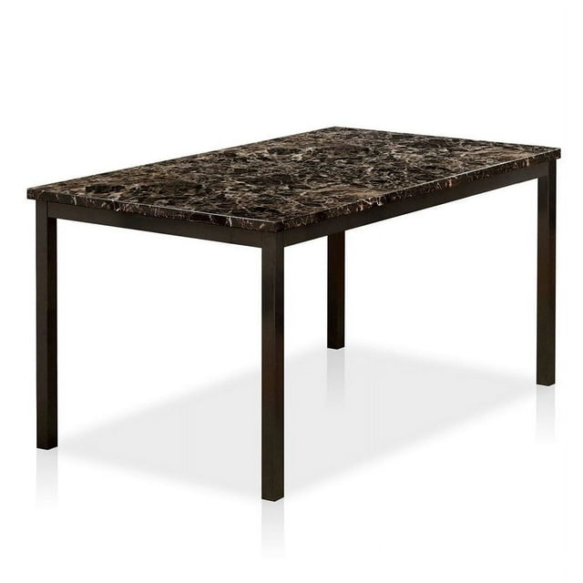 Furniture of America Maxson Transitional Metal 48-Inch Dining Table in Black